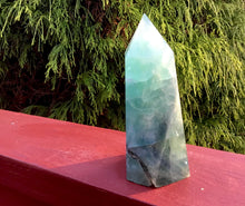 Load image into Gallery viewer, Fluorite Crystal Generator Large 1 Lb. 2 oz. Tower ~ 4 1/2&quot; Tall ~ Electric Glowing Blue &amp; Green Rainbow Color Inclusions ~ Fast Shipping