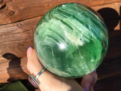 Fluorite Crystal Ball 2 Lb. 11 oz. Polished Sphere ~ 3 1/2