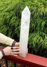Load image into Gallery viewer, Clear Quartz Crystal Generator Large 6 Lb. 8 oz. Tower ~ 17&quot; Tall ~ White Clouds Big Sparkling Silver Rainbow Inclusions ~ Fast Shipping