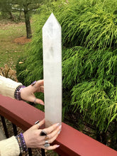 Load image into Gallery viewer, Clear Quartz Crystal Generator Large 6 Lb. 8 oz. Tower ~ 17&quot; Tall ~ White Clouds Big Sparkling Silver Rainbow Inclusions ~ Fast Shipping