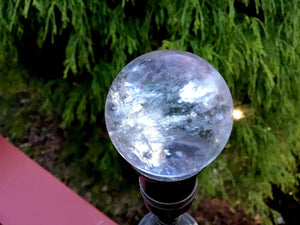 Clear Quartz Crystal Ball 4.8 oz. Polished Sphere ~ 1 1/2" Wide Ultra Sparkling ~ Beautiful Reiki, Altar, Feng Shui Meditation Room Display