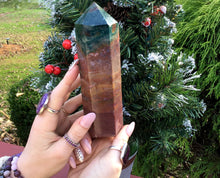 Load image into Gallery viewer, Bloodstone Jasper Crystal Generator Large 12.7 oz. Tower ~ Beautiful Swirling Red, Green and White ~ 4 1/2 &quot; Tall ~ Free &amp; Fast Shipping