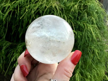 Load image into Gallery viewer, Clear Quartz 9.8 oz. Crystal Ball ~ 2&quot; Wide Translucent Sphere ~ White Sand Inclusions ~ Reiki, Altar, Feng Shui Display Fast Shipping
