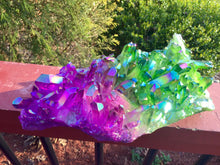 Load image into Gallery viewer, Aura Quartz Crystal Large 4 Lb. 8 oz. Cluster ~ 9&quot; Long ~ Sparkling Rainbow Iridescent Electric Purple &amp; Forest Green ~ Fast Free Shipping