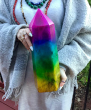Load image into Gallery viewer, Aura Fluorite Generator Crystal Large 18 Lb. Tower ~ 14&quot; Tall ~ Massive ~ Rainbow Colors ~ Pink, Blue, Green, Yellow ~ Fast &amp; Free Shipping