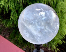 Load image into Gallery viewer, Clear Quartz 1 Lb. Crystal Ball ~ 2 1/2&quot; Wide Translucent Sphere ~ Red Sand Inclusions ~ Reiki, Altar, Feng Shui Display Fast Shipping