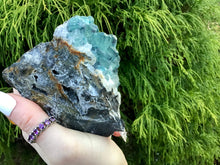Load image into Gallery viewer, Fluorite Crystal Blue &amp; Purple Big 8.7 oz. Cluster ~ 3 1/2“ Long ~ Sparkling White Matrix ~ Sacred Geometry Formation ~ Fast ~ Free Shipping
