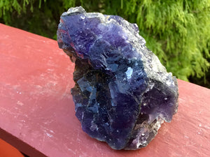 Fluorite Crystal Big 10 oz. Cluster ~ 3“ Long ~ Sparkling Deep Purple Crystals On Matrix ~ Sacred Geometry Formation ~ Fast & Free Shipping