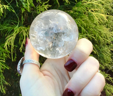 Clear Quartz  Crystal Ball Large 9 oz. Sparkling Sphere ~ 2