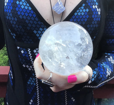 Clear Quartz Crystal Ball Large 2 Lb. Polished Sphere ~ 3 1/2
