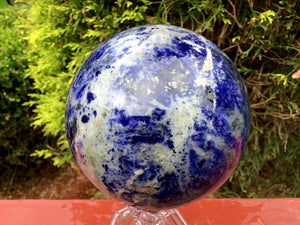 SOLD OUT ~ Reserved for June ~ Payment 3 of 8 ~ of Sodalite Large 3 lb. Crystal Ball ~ 4" Wide Royal Blue Polished Sphere ~