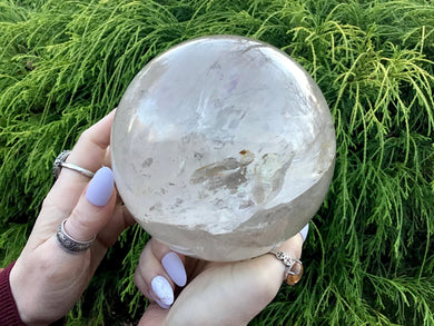 Crystal Ball Clear Quartz Large 6 Lb. Polished Sphere ~ 4