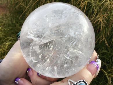 Clear Quartz Crystal Ball Large 2 Lb. 10 oz. Polished Sphere ~ 3 1/2