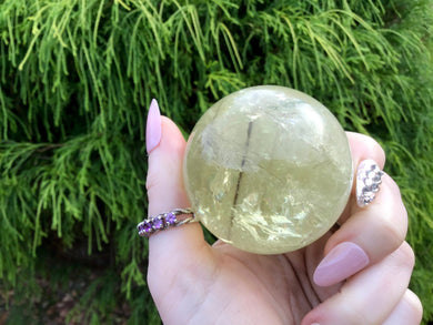 Citrine Crystal Ball Clear Quartz Big 8 oz. Sphere ~ 2