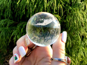 Clear Quartz  5 oz. Crystal Ball ~ 1 1/2" Wide ~ Ultra Sparkling Polished Sphere ~ Beautiful Reiki, Altar, Feng Shui Meditation Room Display