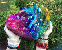 Load image into Gallery viewer, Aura Quartz Crystal Large 16 Lb. Cluster ~ 10&quot; Long ~ Massive ~ Angel Rainbow Iridescent Colors Red, Blue, Green ~ Fast &amp; Free Shipping