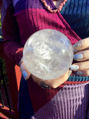 Clear Quartz Crystal Ball 2 Lb. 5 oz. Large Polished Sphere ~ 3