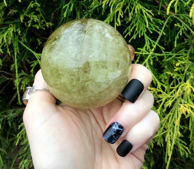 Citrine Crystal Ball Ultra Clear Quartz Large 11 oz. Sphere ~ 2