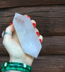 Clear Quartz  Large 1 Lb. Double Terminated Crystal Wand ~ 5" Long ~ Sparkling Rainbow Inclusions ~ Big Perfect Points ~ Reiki, Meditation