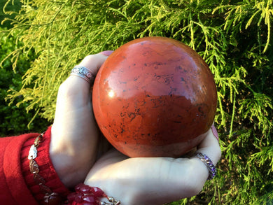 Red Jasper Crystal Ball Large 3 Lb. 3 oz. Quartz Sphere ~ 4