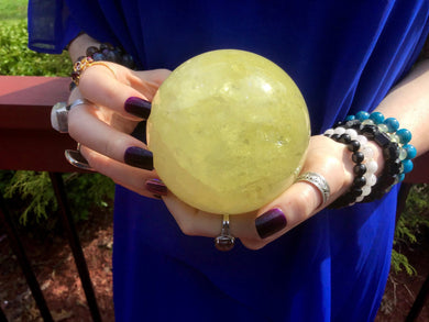 Citrine Quartz Crystal Ball Large 2 lb. Polished Sphere ~ 3 1/2