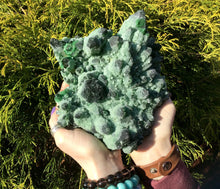 Load image into Gallery viewer, Cactus Quartz Crystal Large 5 lb. 6 oz. Cluster ~ 5&quot; Tall ~ Sparkling Emerald Green Phantom Aura Druzzy ~ Reiki, Feng Shui, Altar Display