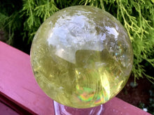 Load image into Gallery viewer, Citrine Clear Quartz Big 1 Lb. 13 oz. Crystal Ball ~ 3&quot; Wide ~ Sparkling Rainbow Inclusions ~ Altar, Meditation Reiki ~ Fast &amp; Free Shipping