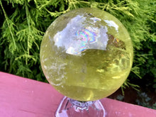 Load image into Gallery viewer, Citrine Clear Quartz Big 1 Lb. 13 oz. Crystal Ball ~ 3&quot; Wide ~ Sparkling Rainbow Inclusions ~ Altar, Meditation Reiki ~ Fast &amp; Free Shipping